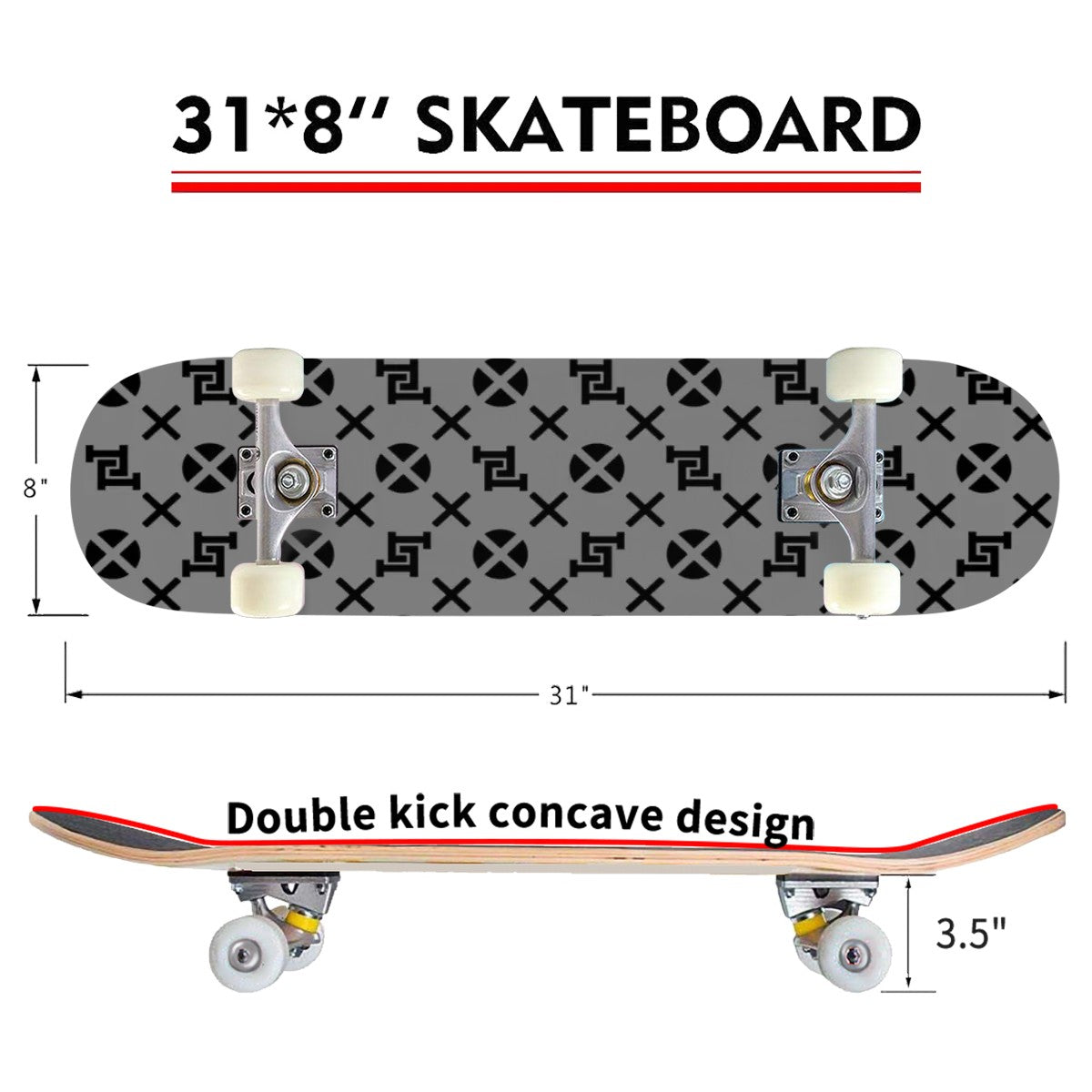 Lobo LeBlanc Gray Monogram Skateboard