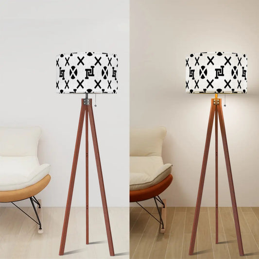 Lobo LeBlanc White Monogram Tripod Floor Lamp