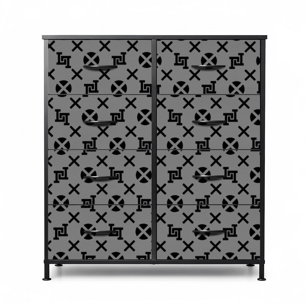 Lobo LeBlanc Gray Monogram 8-Drawer Dresser