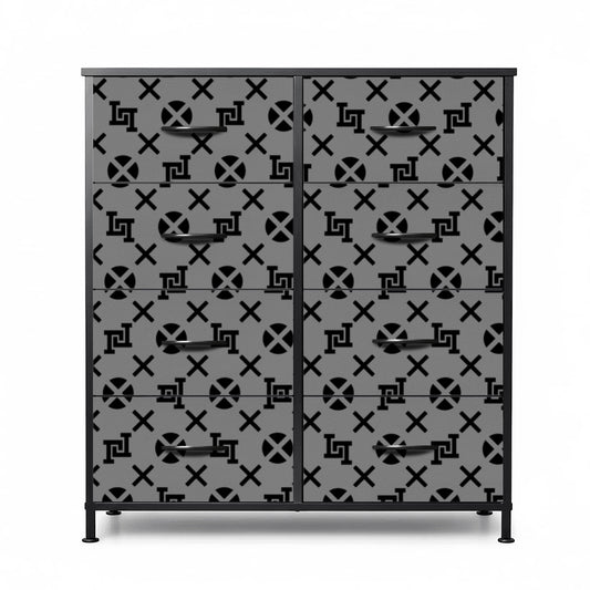 Lobo LeBlanc Gray Monogram 8-Drawer Dresser