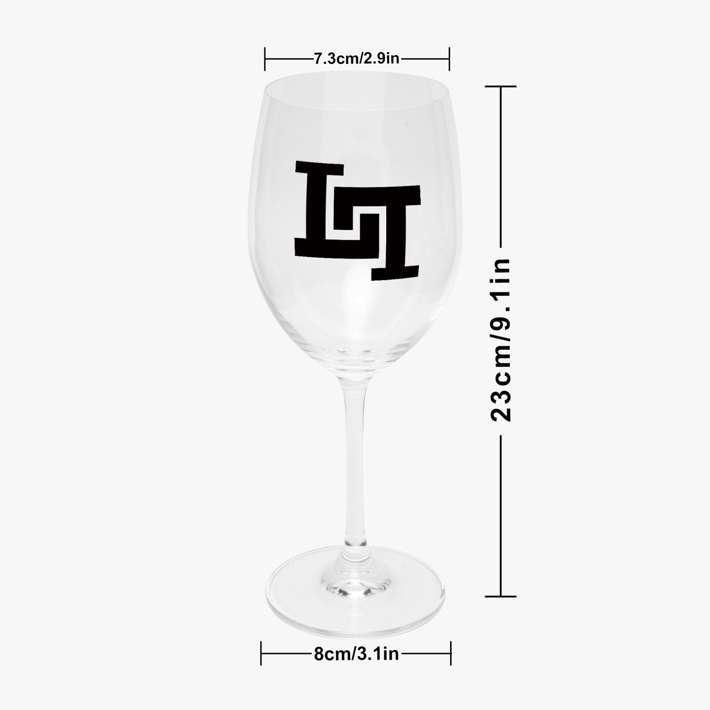 Lobo LeBlanc Double L Logo Wine Glasses 17oz