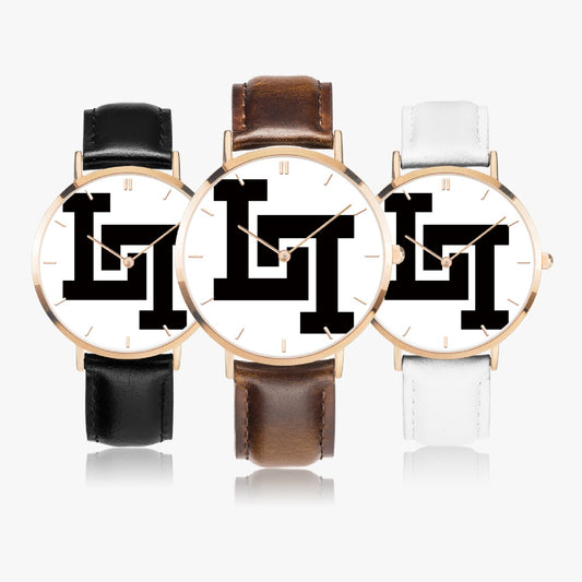 Lobo LeBlanc Rose Gold Leather Strap Quartz Watch
