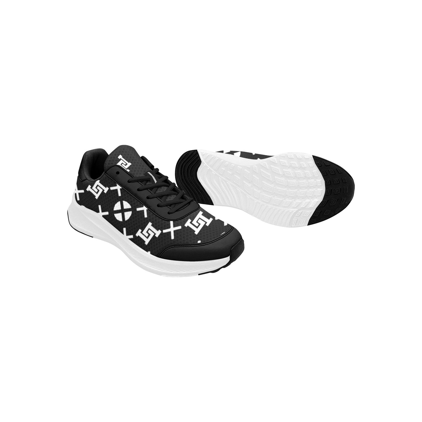 Men's Lobo LeBlanc Black Monogram Running Shoes