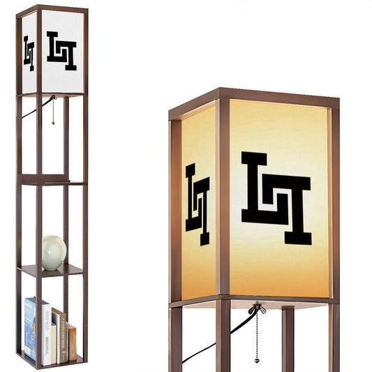 Lobo LeBlanc Double L Logo Floor Lamp with Shelves
