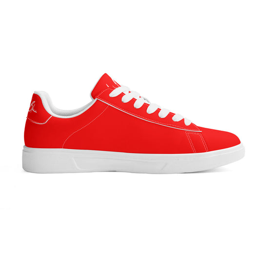 Lobo LeBlanc Unisex Premium Synthetic Red Leather Sneakers