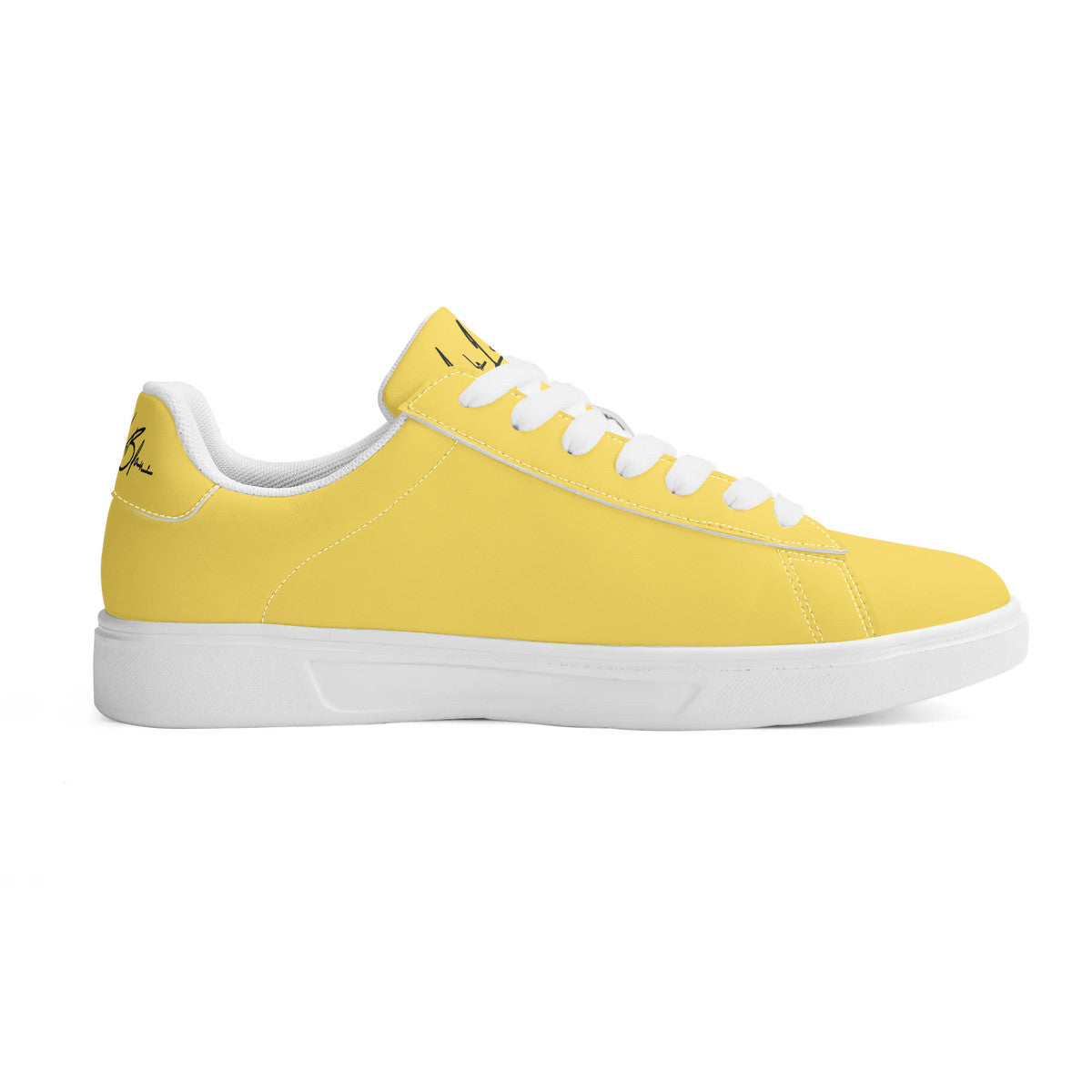 Lobo LeBlanc Unisex Premium Synthetic Yellow Leather Sneakers