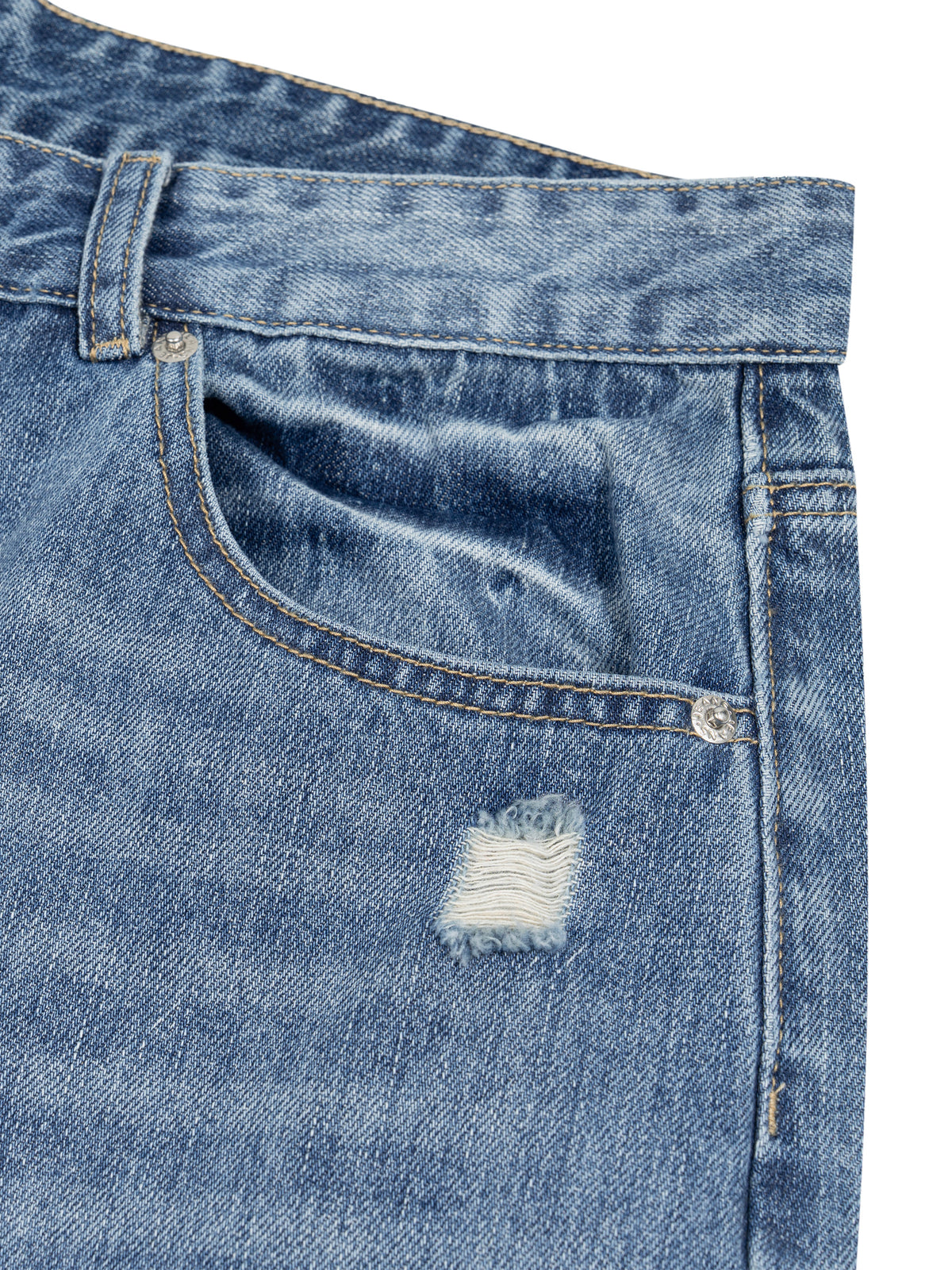 Men's Lobo LeBlanc Distressed Straight Leg Denim Jeans