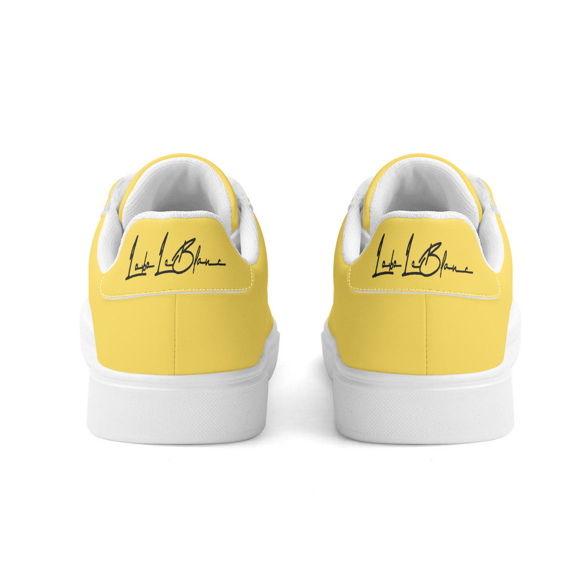 Lobo LeBlanc Unisex Premium Synthetic Yellow Leather Sneakers