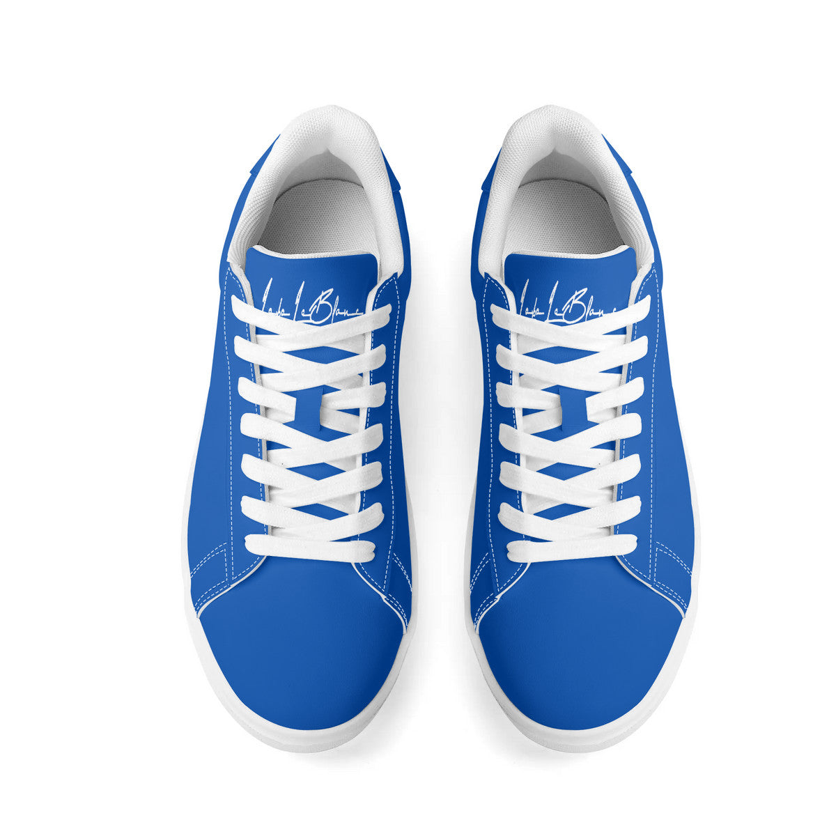 Lobo LeBlanc Unisex Premium Synthetic Blue Leather Sneakers