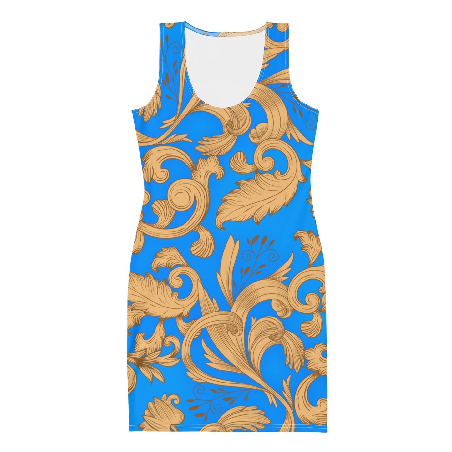 Lobo LeBlanc Barocco Blue Bodycon Dress