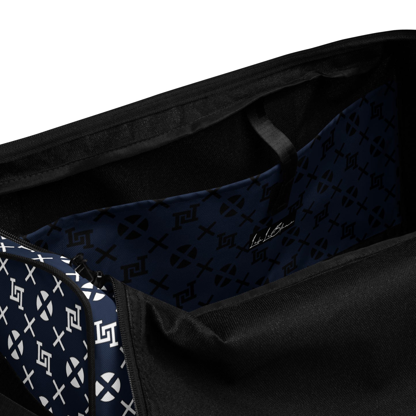 Lobo LeBlanc Navy Blue Monogram Adventurer Duffel bag