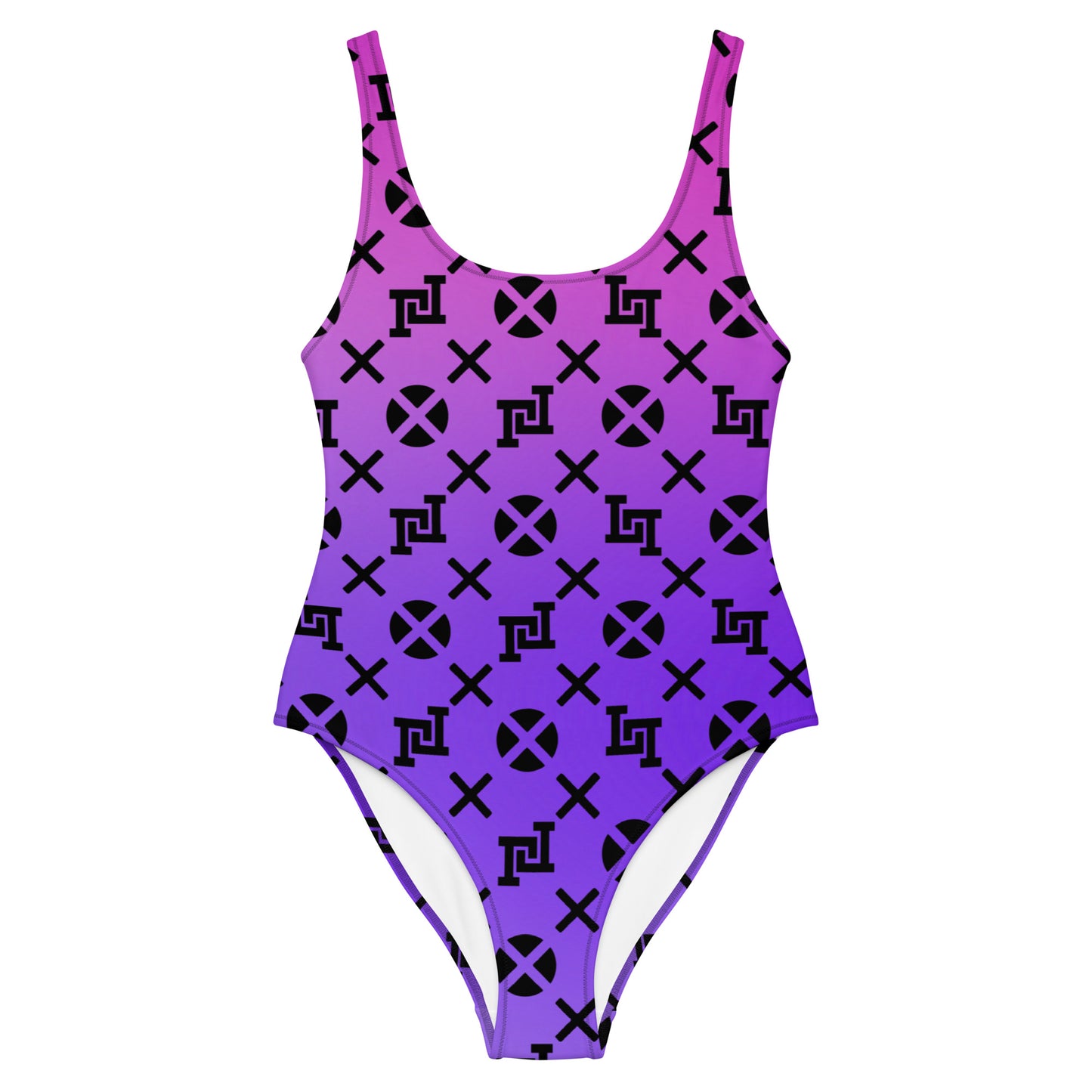 Purple Monogram One-Piece Swimsuit