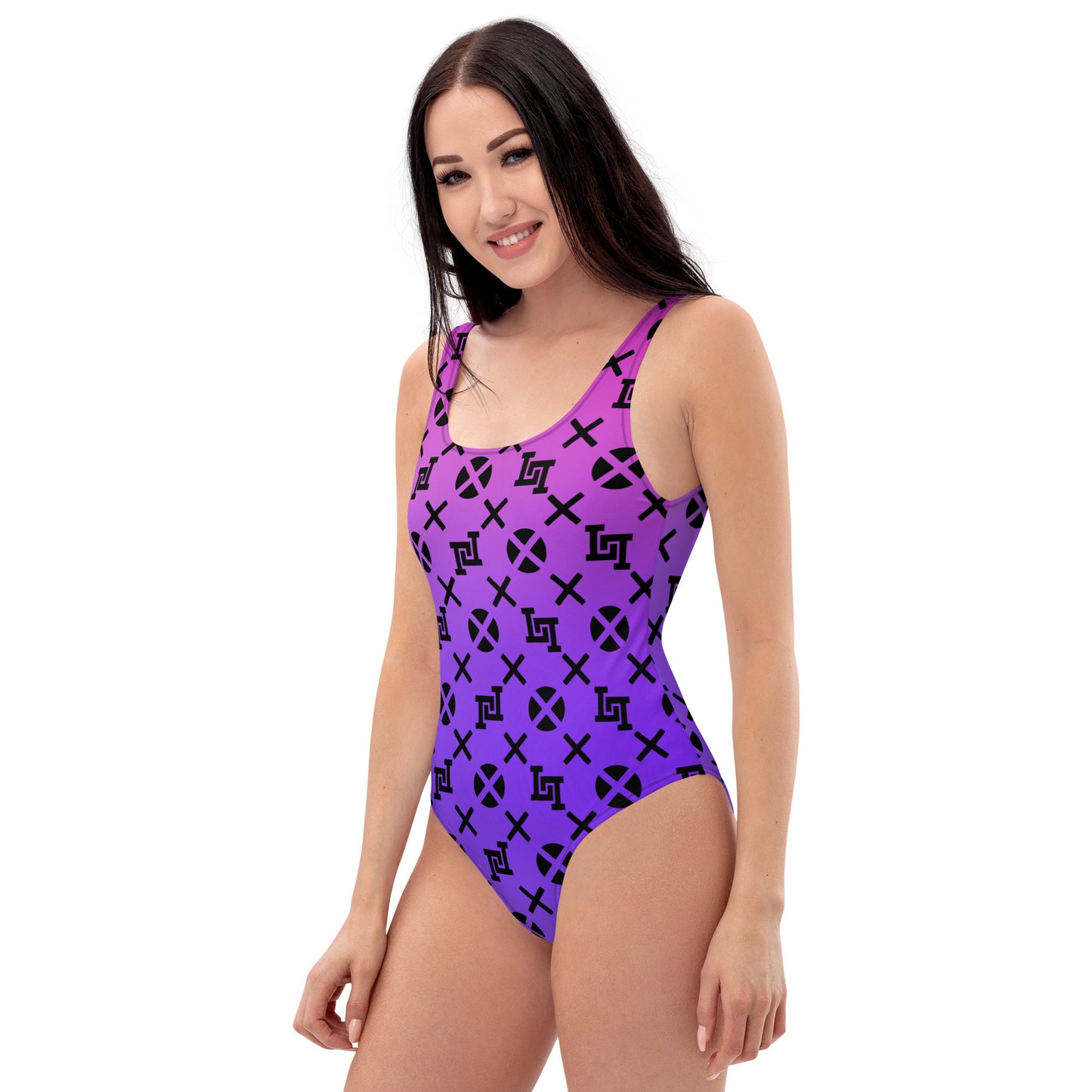 Purple Monogram One-Piece Swimsuit