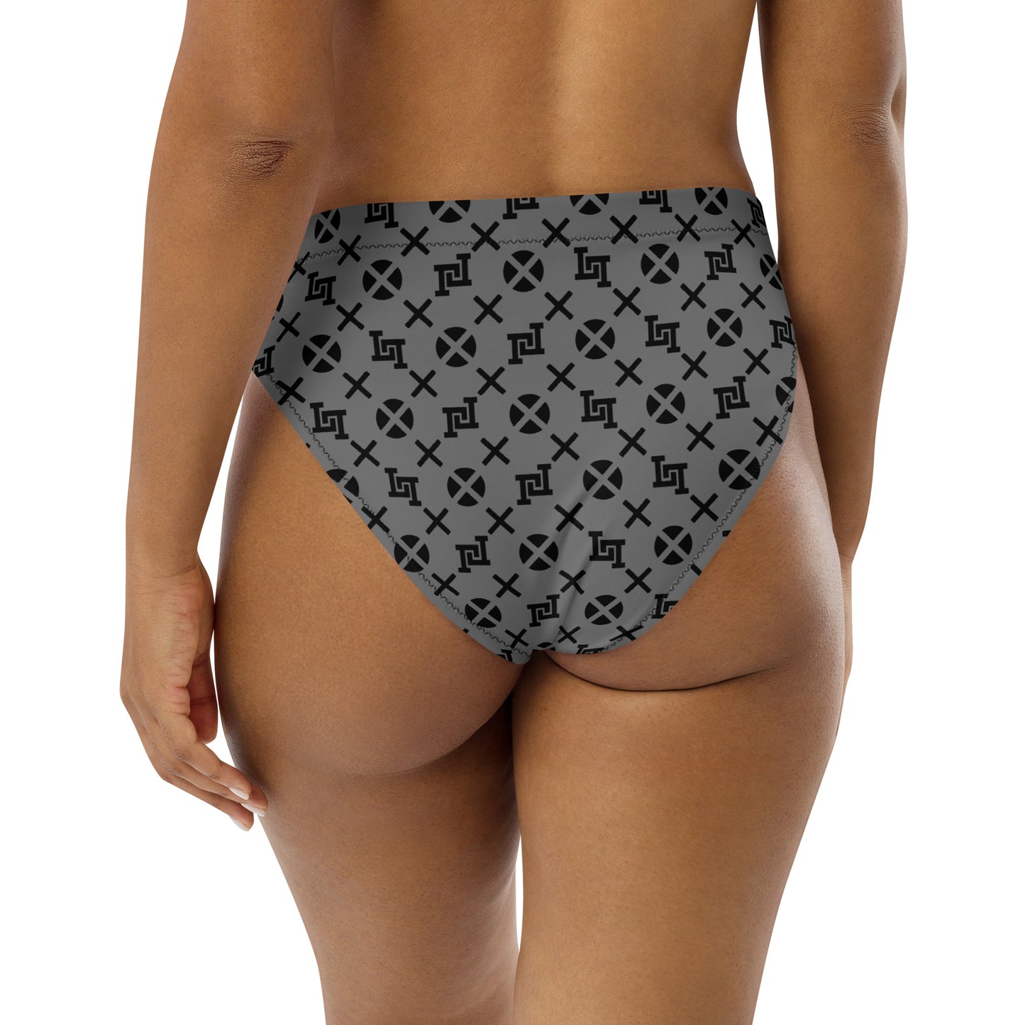 Gray Monogram Recycled High-Waisted Bikini Bottom