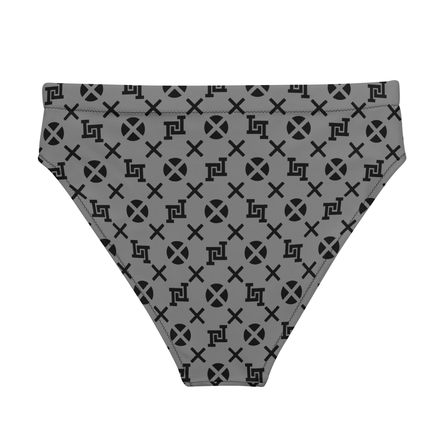 Gray Monogram Recycled High-Waisted Bikini Bottom