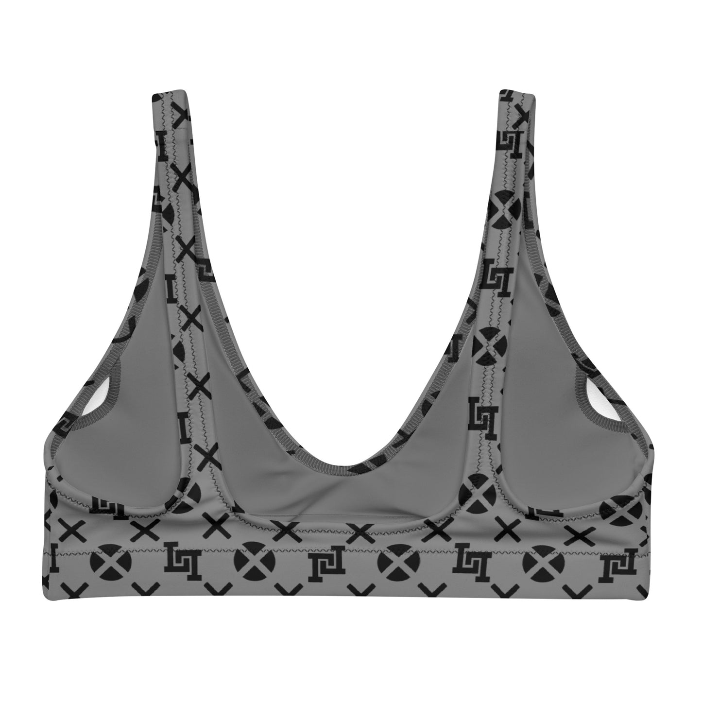 Gray Monogram Recycled Padded Bikini Top