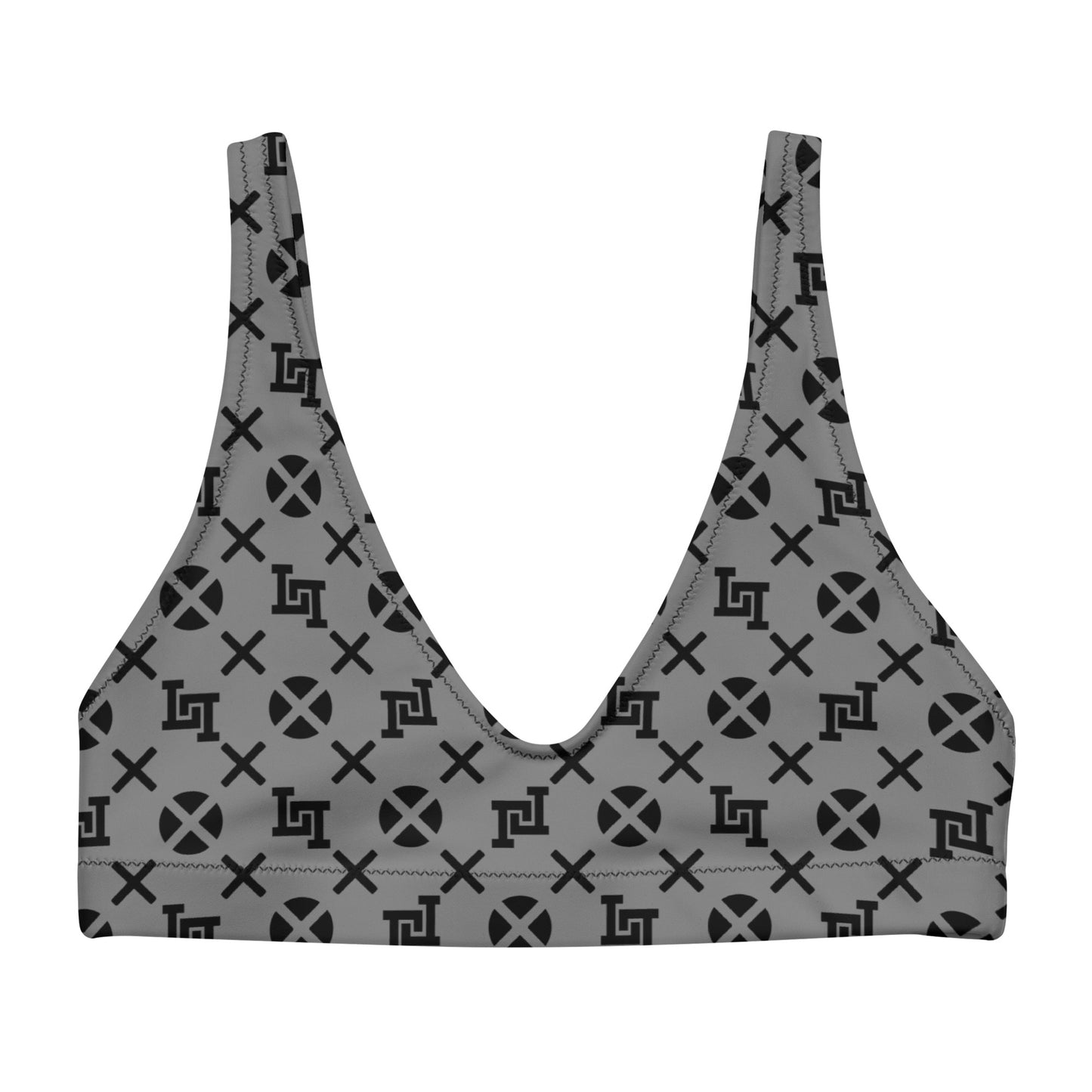 Gray Monogram Recycled Padded Bikini Top