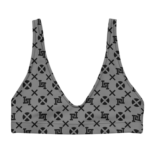 Gray Monogram Recycled Padded Bikini Top