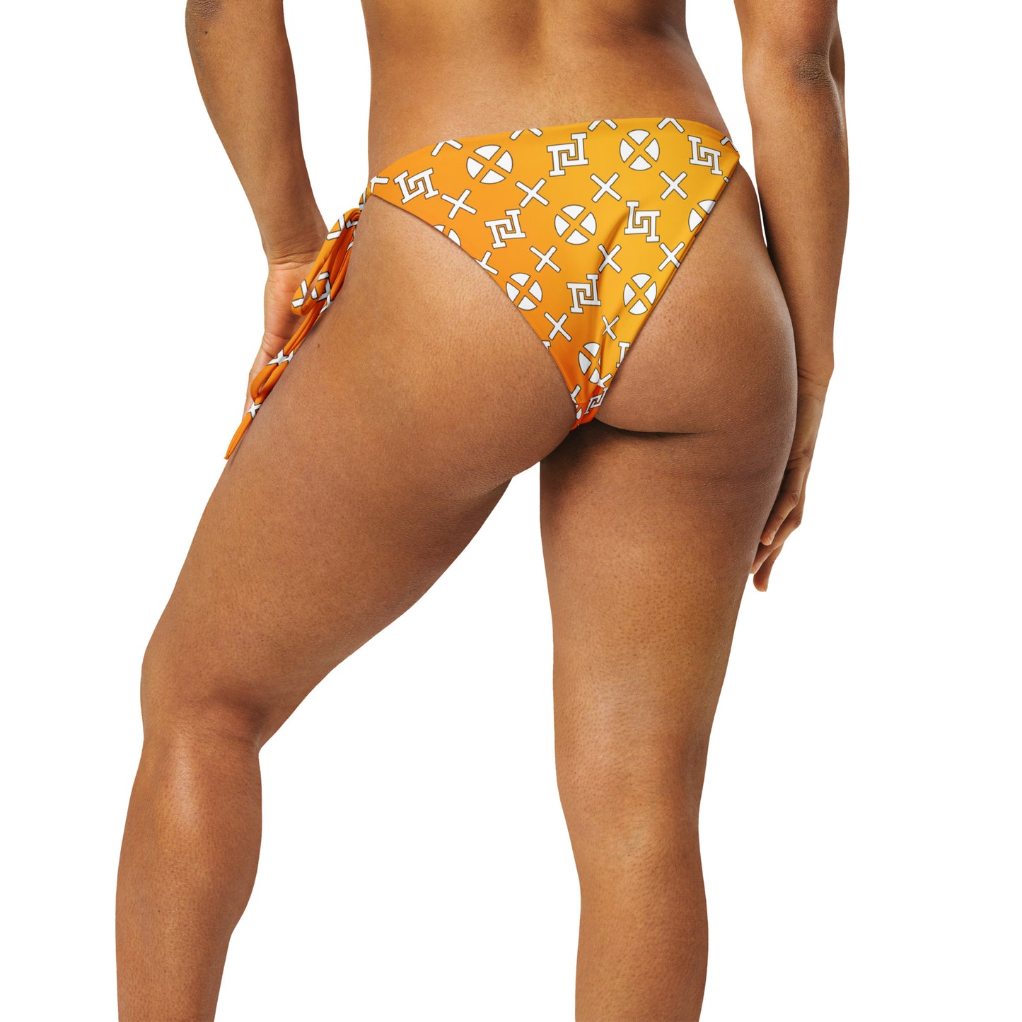 Orange Monogram Recycled String Bikini Bottom