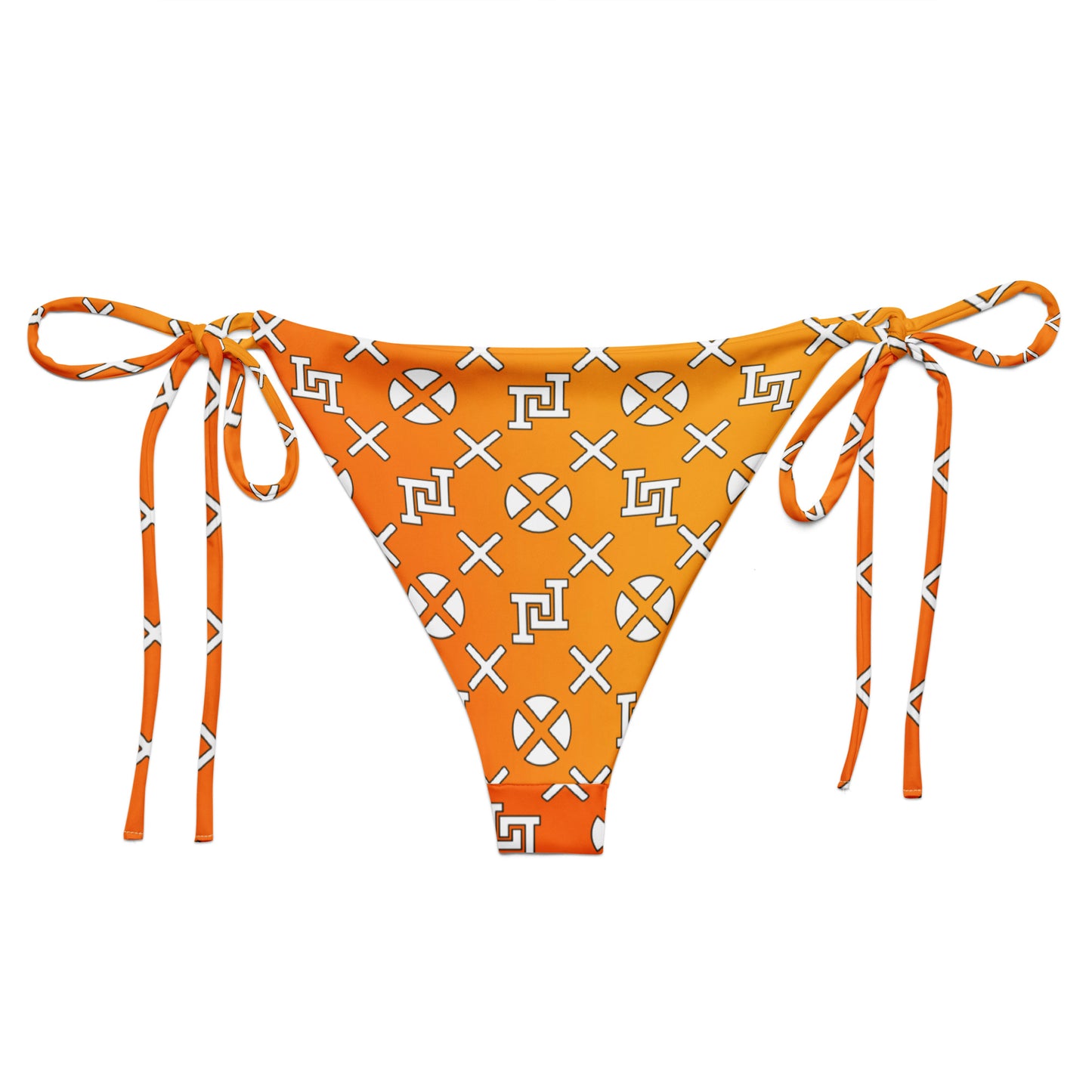 Orange Monogram Recycled String Bikini Bottom