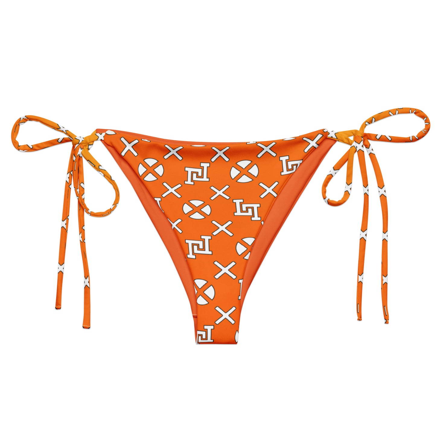 Orange Monogram Recycled String Bikini Bottom