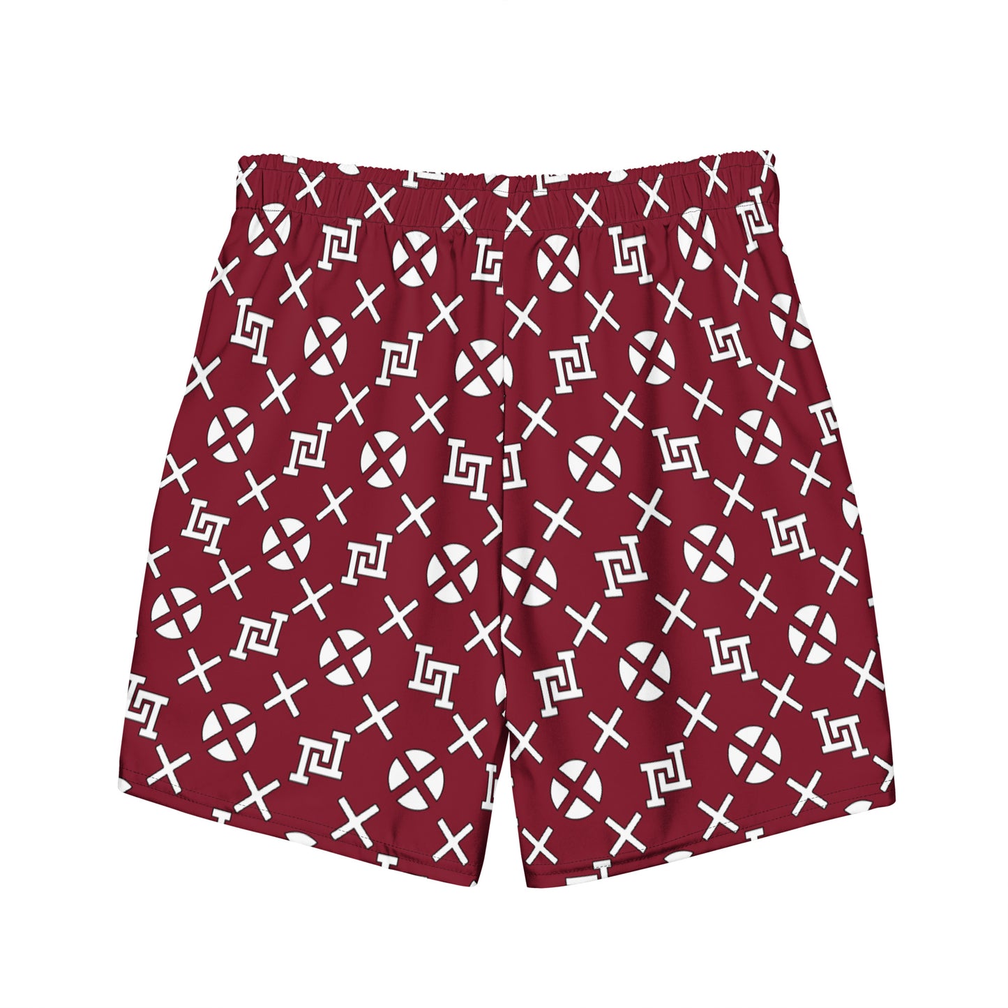 Burgundy Monogram Board Shorts