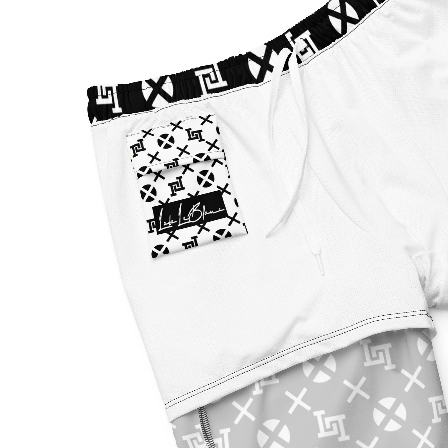 Black Monogram Board Shorts