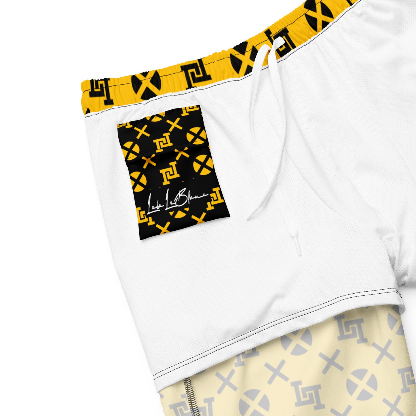 Golden Yellow Monogram Board Shorts