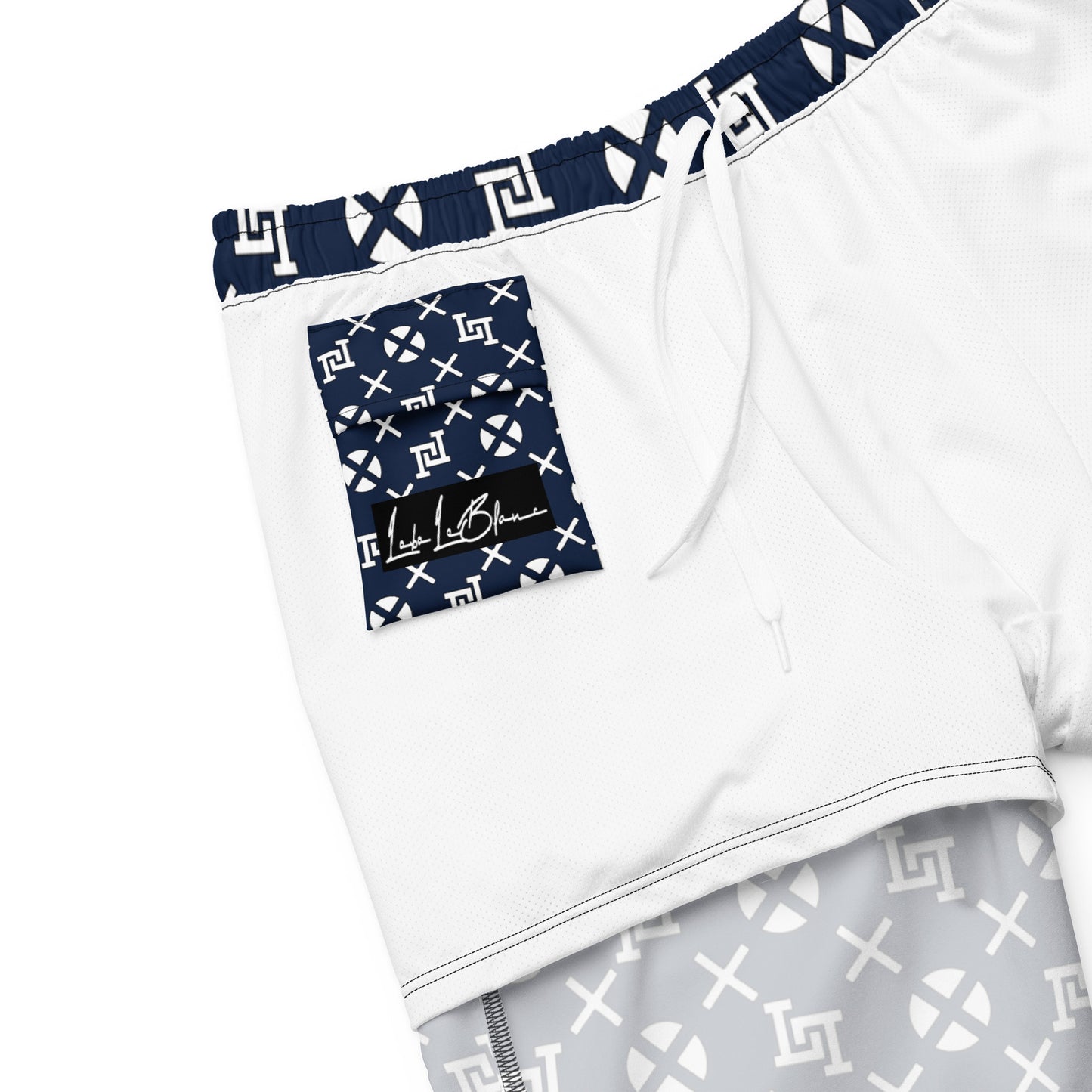 Navy Blue Monogram Board Shorts