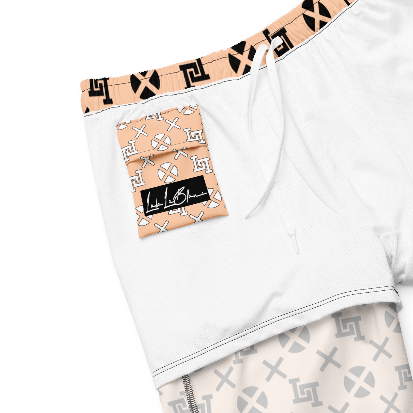 Peach Monogram Board Shorts