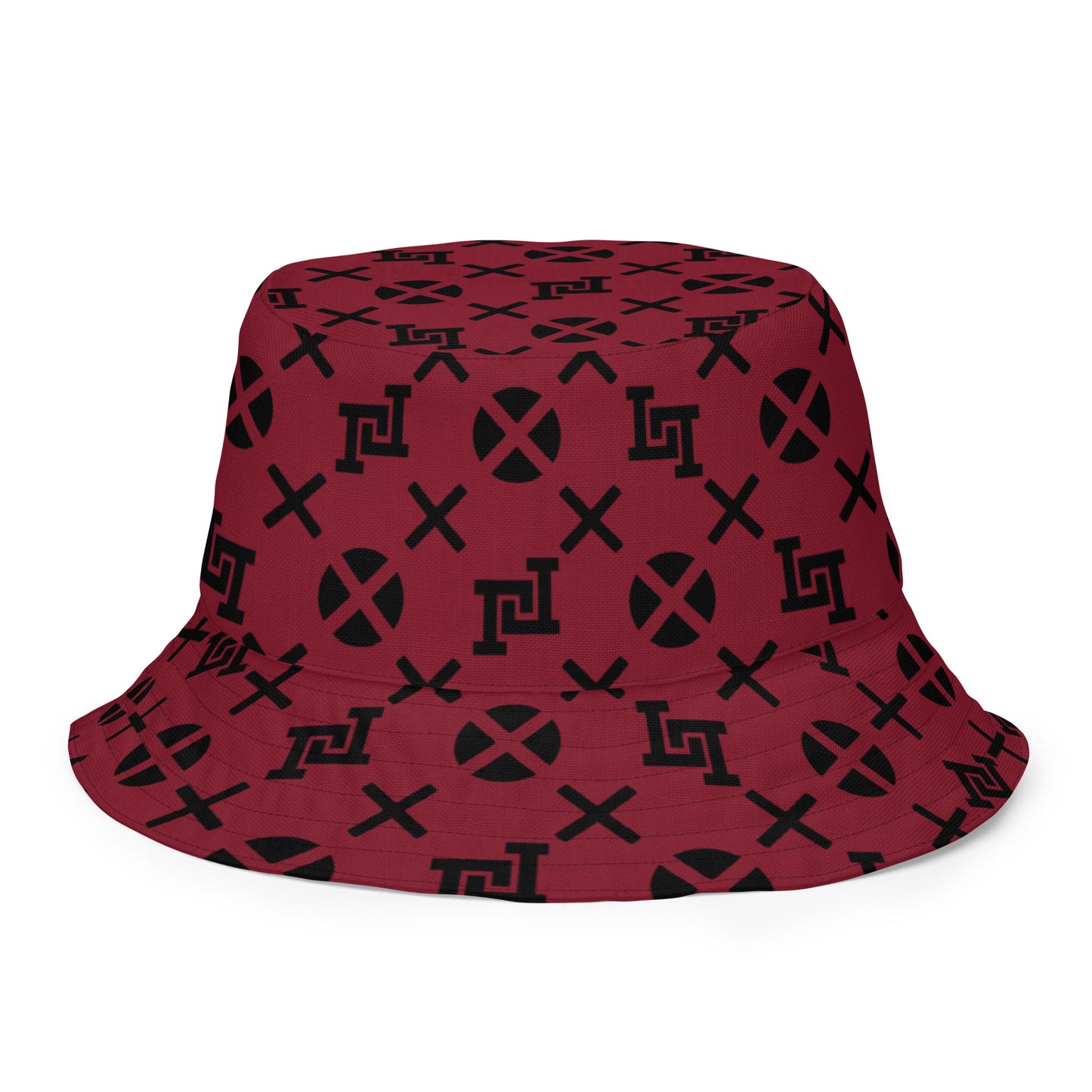 Burgundy Monogram Bucket Hat