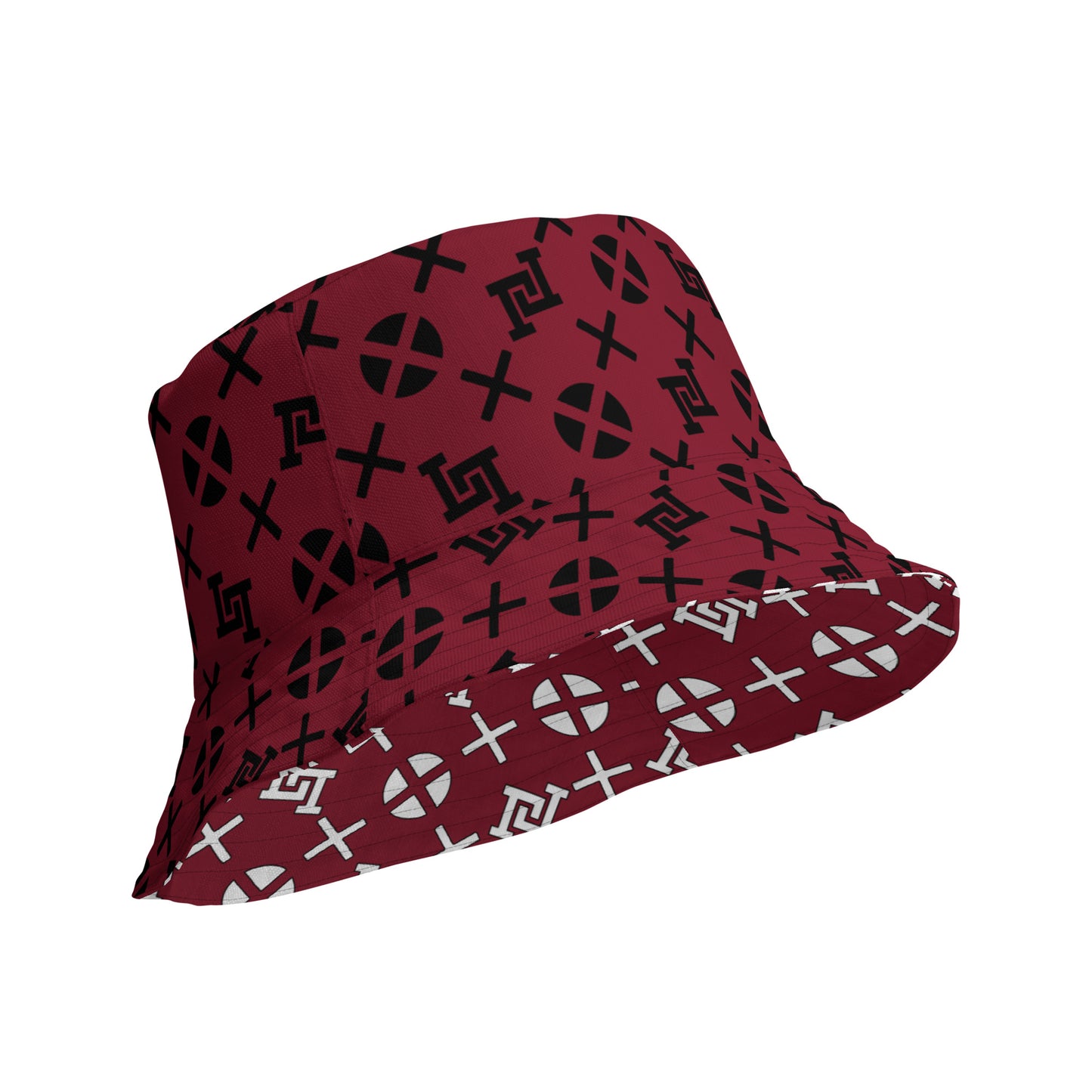 Burgundy Monogram Bucket Hat