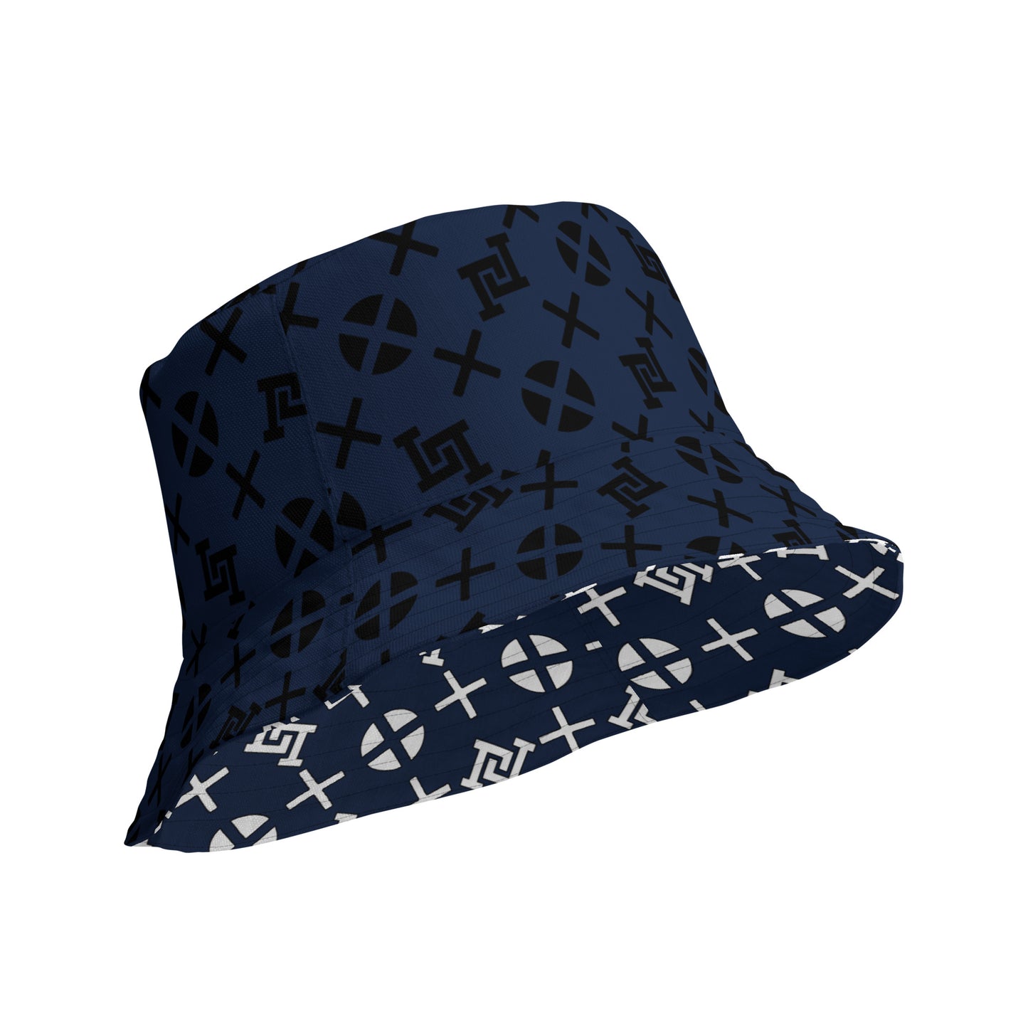 Navy Blue Monogram Bucket Hat