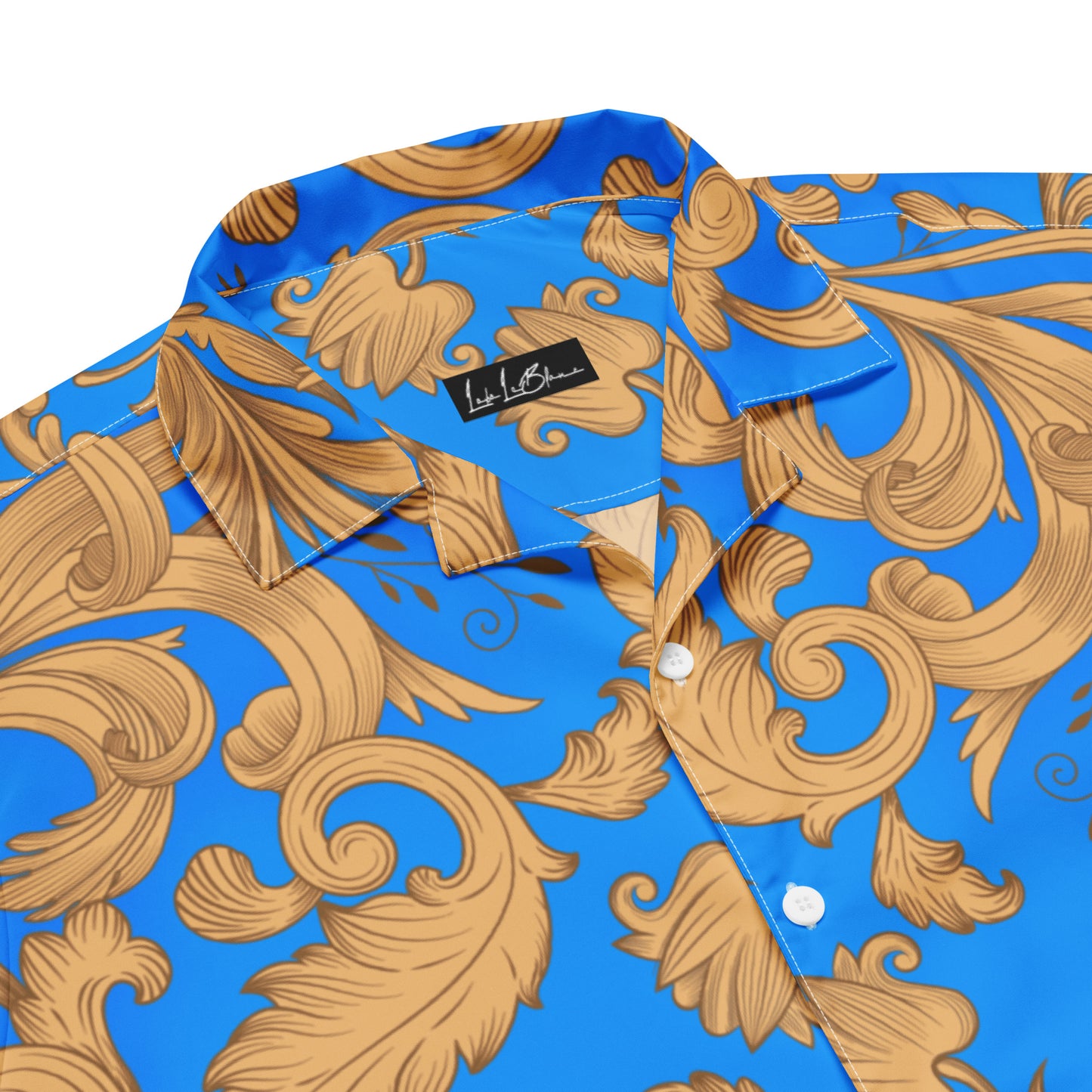 Lobo LeBlanc Barocco Blue Button Shirt