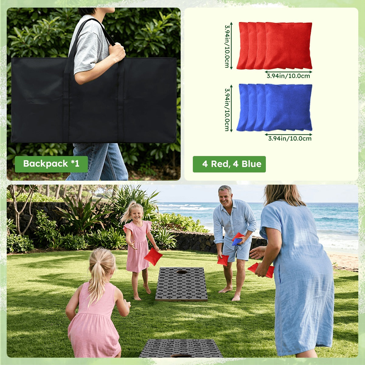 Lobo LeBlanc Gray Monogram Cornhole Set