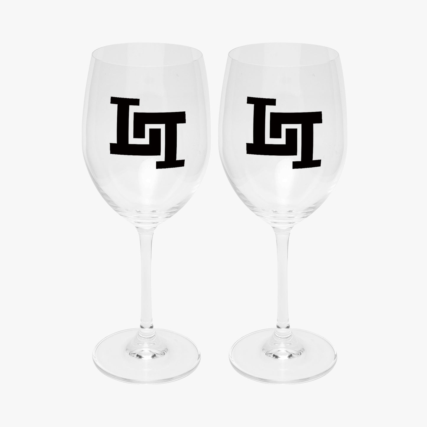 Lobo LeBlanc Double L Logo Wine Glasses 17oz