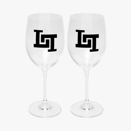 Lobo LeBlanc Double L Logo Wine Glasses 17oz