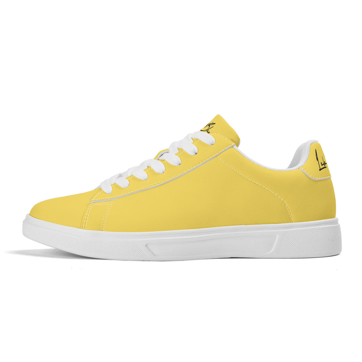 Lobo LeBlanc Unisex Premium Synthetic Yellow Leather Sneakers