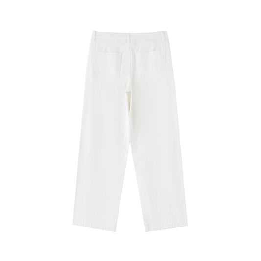 Men's Lobo LeBlanc White Heavyweight Cotton Straight Leg Pants