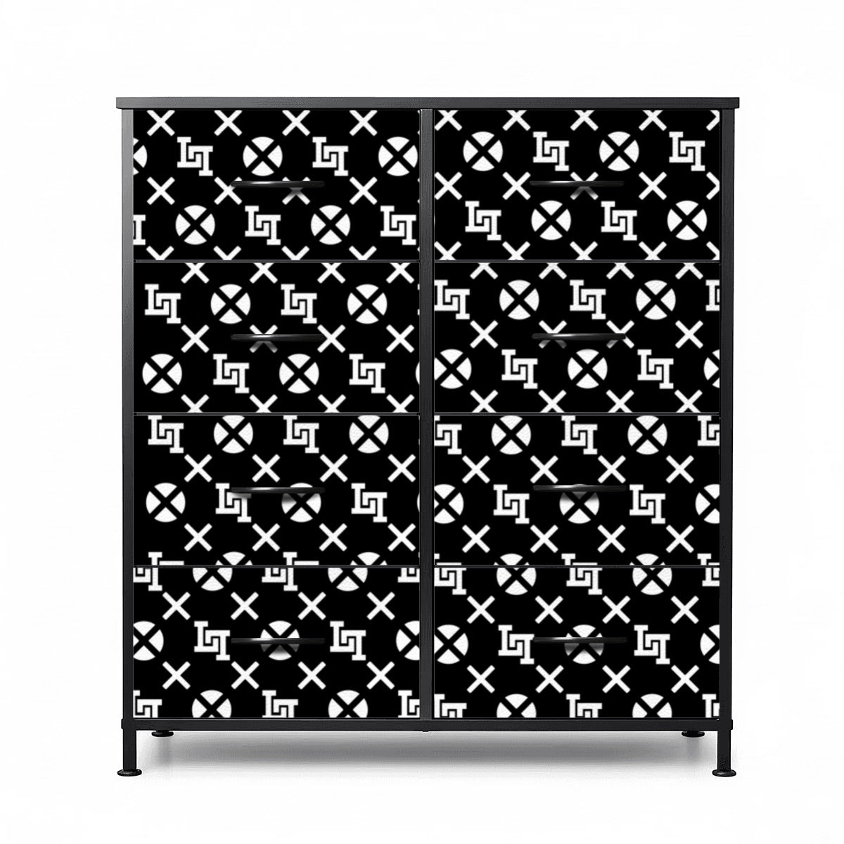 Lobo LeBlanc Black Monogram 8-Drawer Dresser