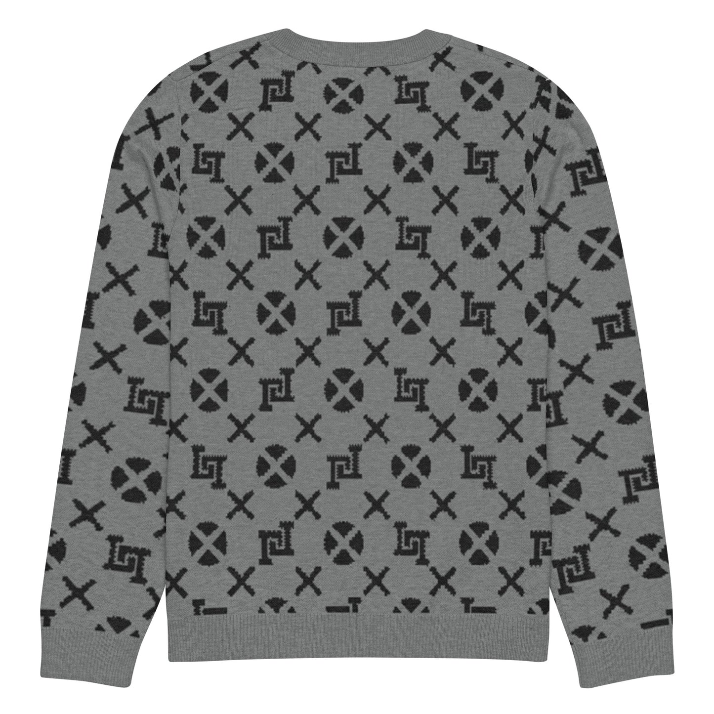 Lobo LeBlanc Gray Jacquard Knitted Sweater