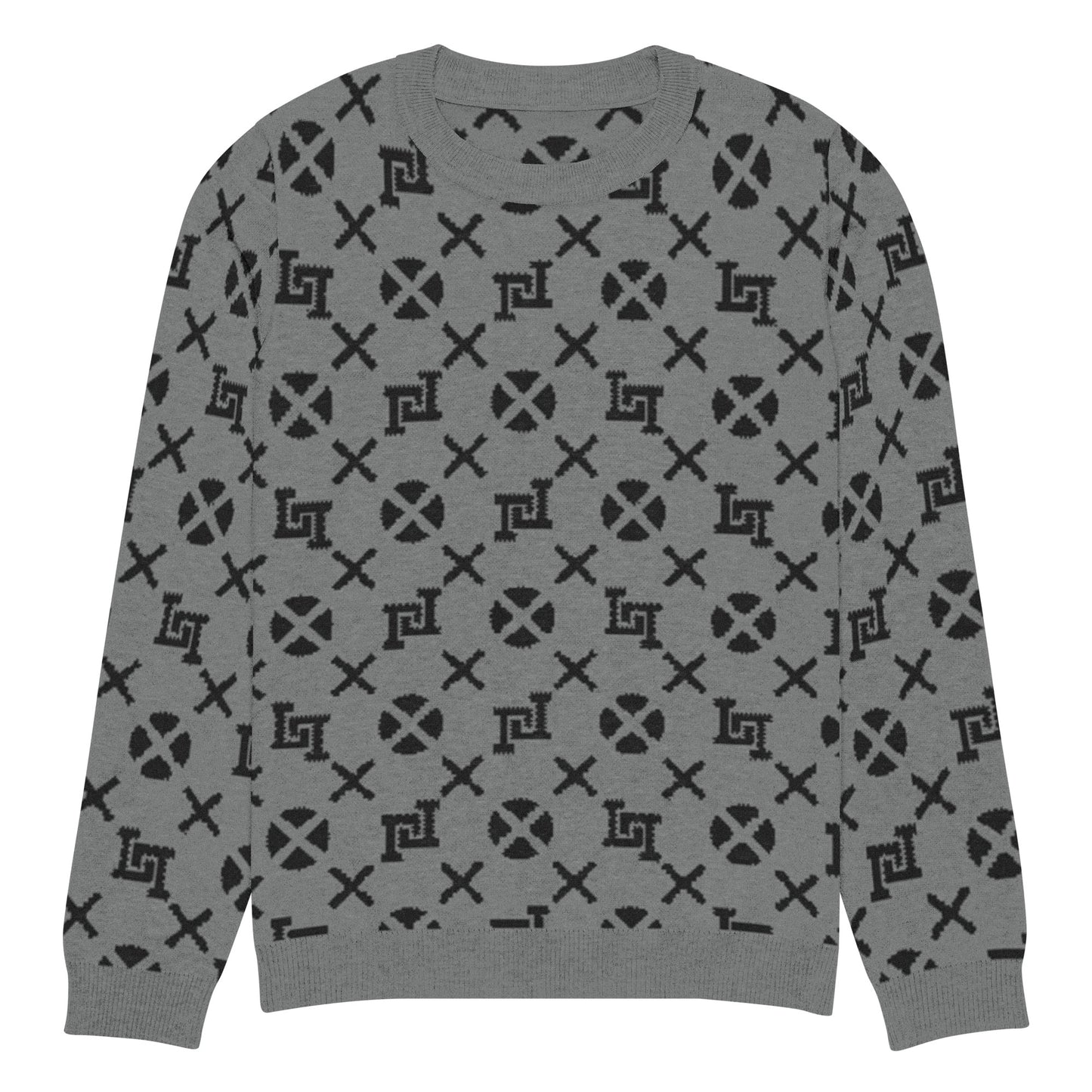 Lobo LeBlanc Gray Jacquard Knitted Sweater