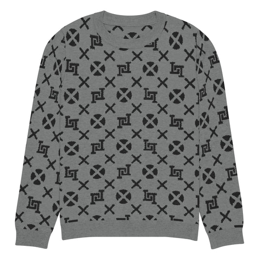 Lobo LeBlanc Gray Jacquard Knitted Sweater