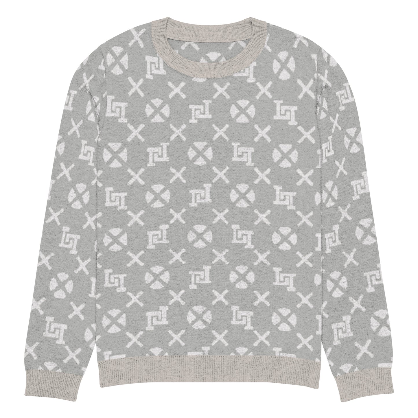 Lobo LeBlanc Silver Jacquard Knitted Sweater