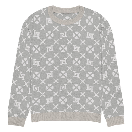 Lobo LeBlanc Silver Jacquard Knitted Sweater