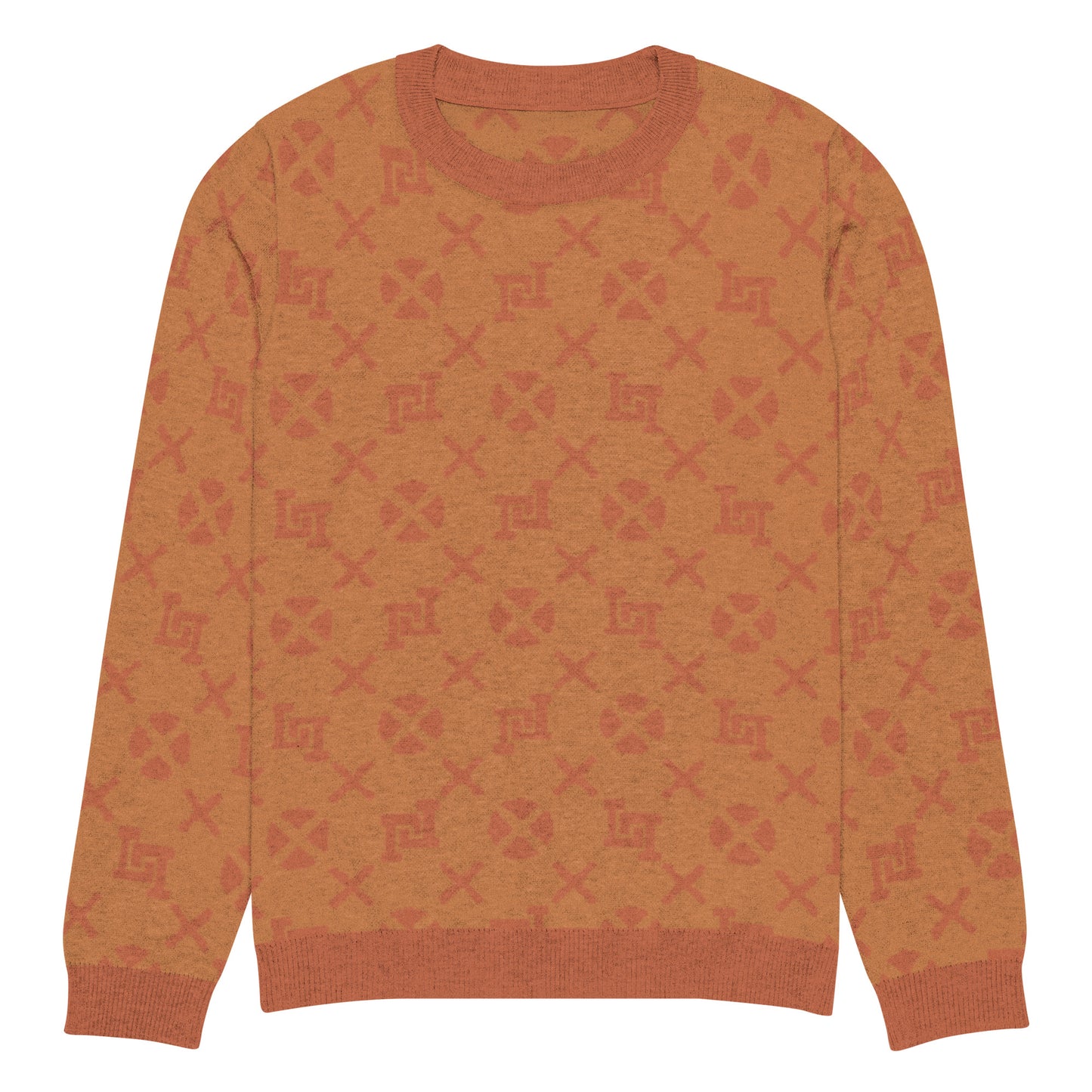 Lobo LeBlanc Orange Jacquard Knitted Sweater