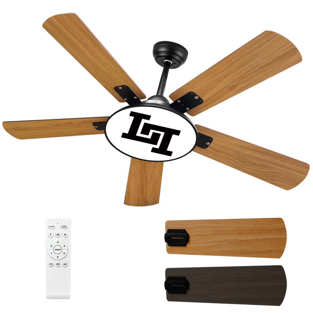 Lobo LeBlanc Double L Logo Ceiling Fan With Light