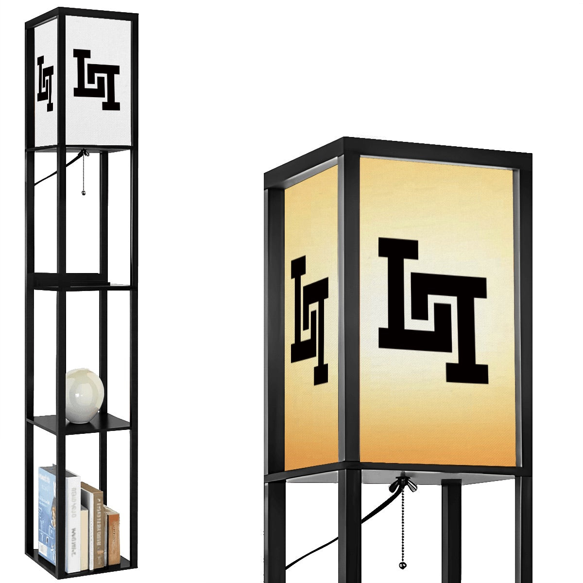 Lobo LeBlanc Double L Logo Floor Lamp with Shelves