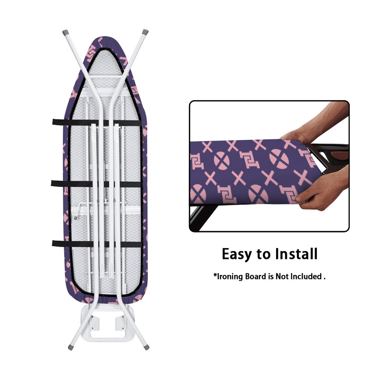 Lobo LeBlanc Purple Monogram Ironing Board Cover