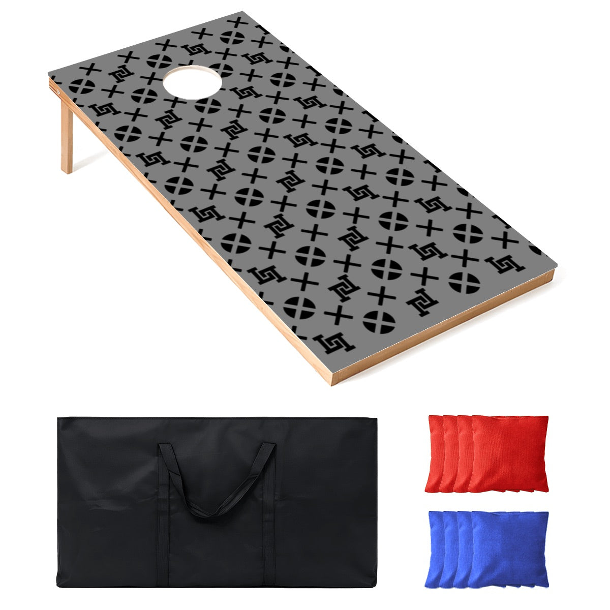 Lobo LeBlanc Gray Monogram Cornhole Set